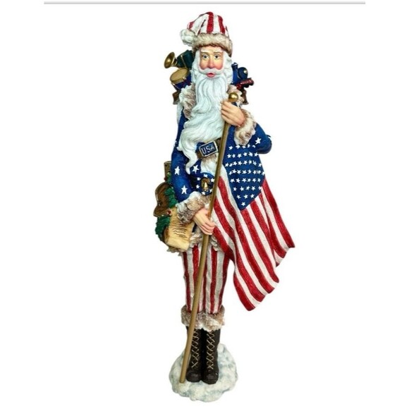 Lenox 2002 Pencil Santa Star Spangled Santa Patriotic Uncle Sam American Flag - Picture 1 of 14